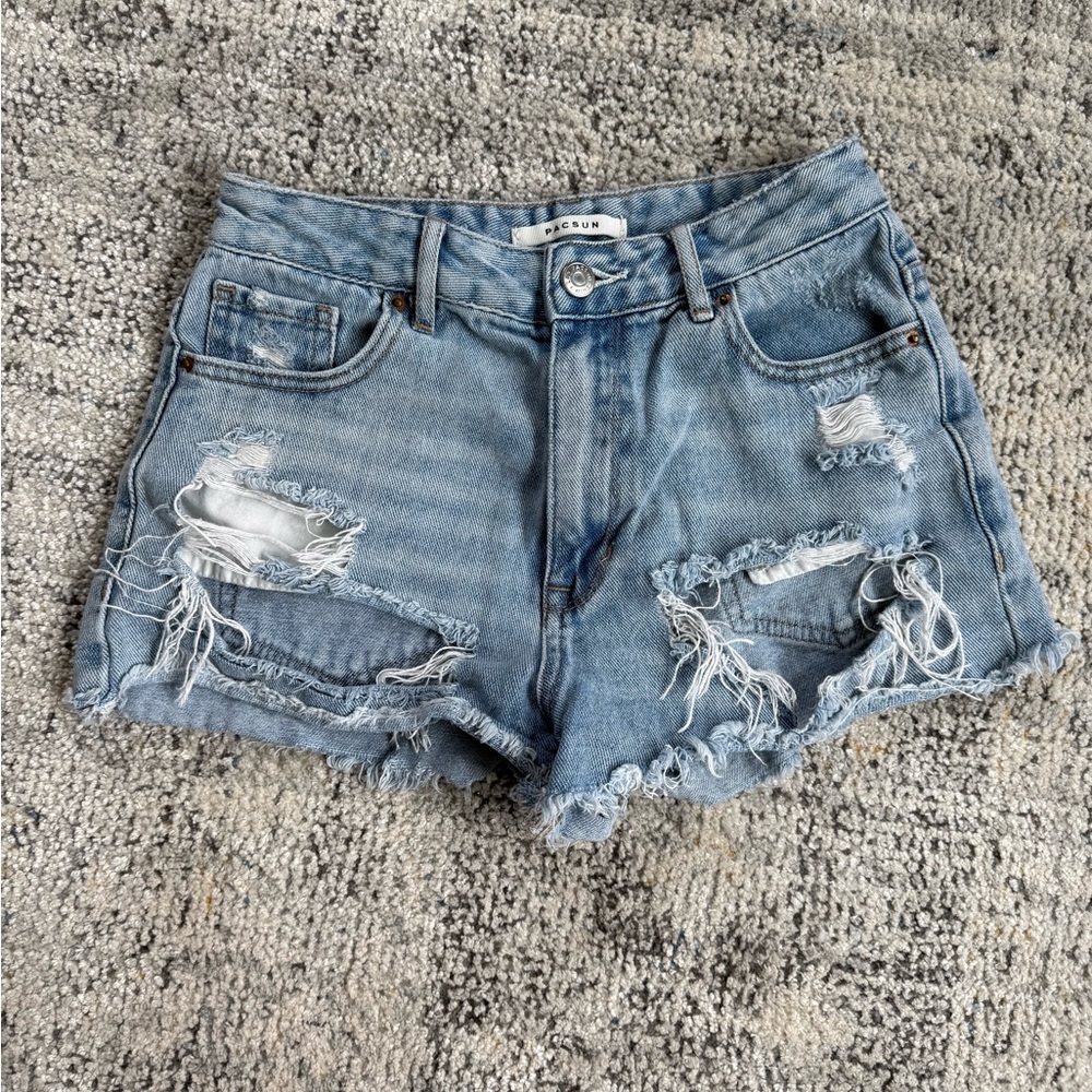 PacSun High Rise Distressed Jean Shorts